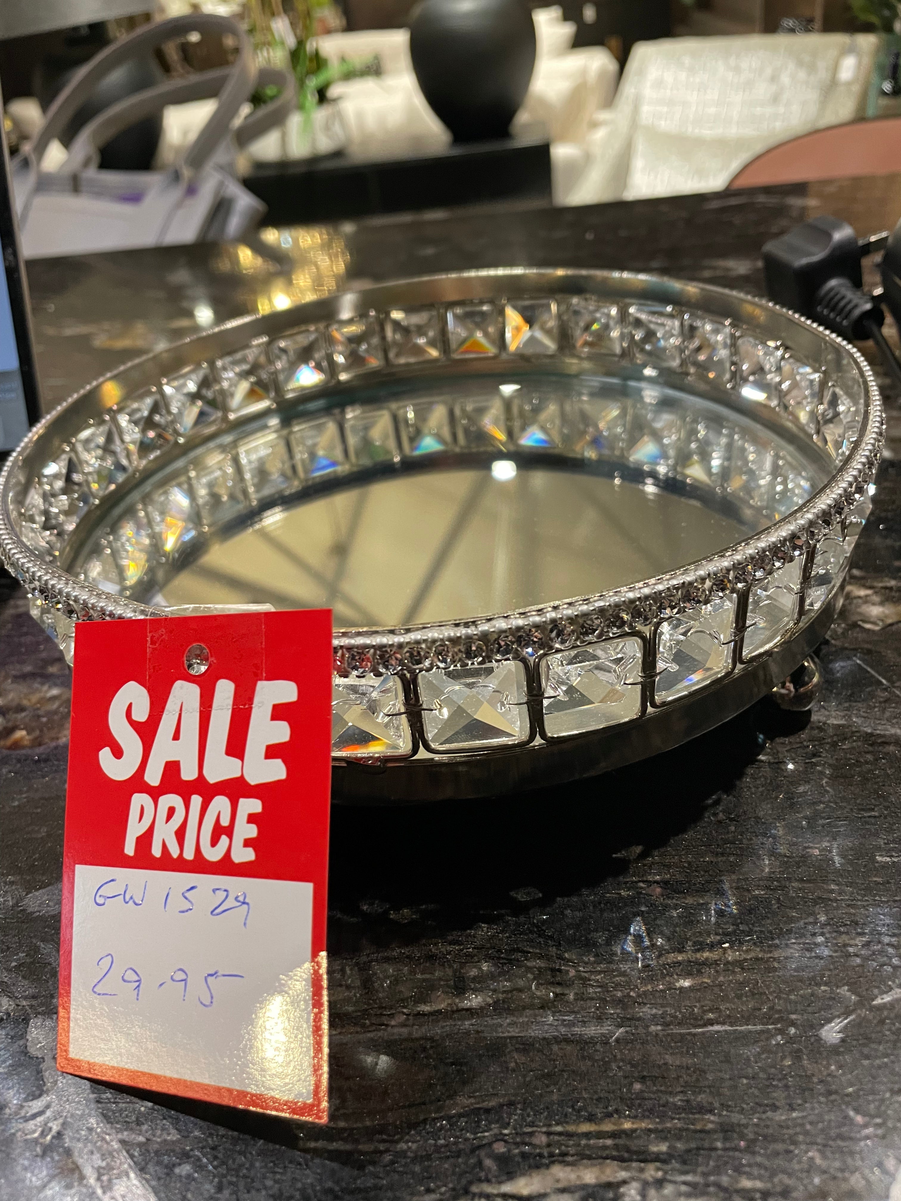 Tray With Crystals Medium - Reduced-Renaissance Design Studio