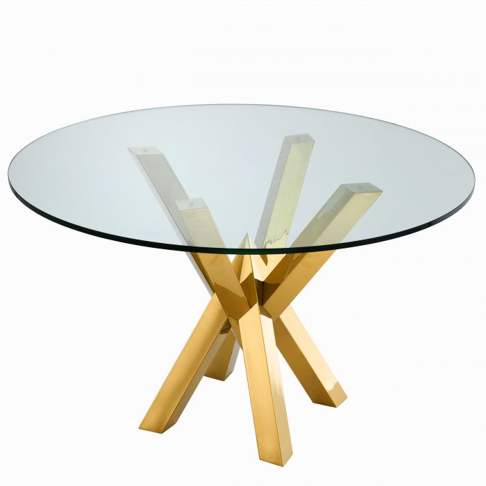 Triumph gold finish round table by Eichholtz-dining table-Renaissance Design Studio