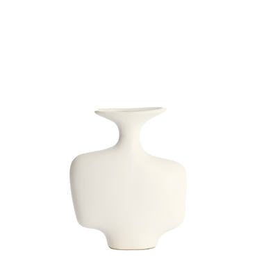 Trovo Cream White Ceramic Vase In 2 Sizes-Renaissance Design Studio