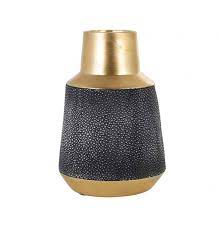 Va-0126 Vase HUGO clearance gold and grey black vase metal 2 tone-metal vase small-Renaissance Design Studio