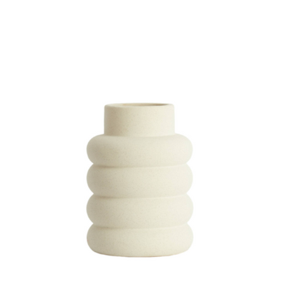 Vase deco TRIORA ceramics matt cream