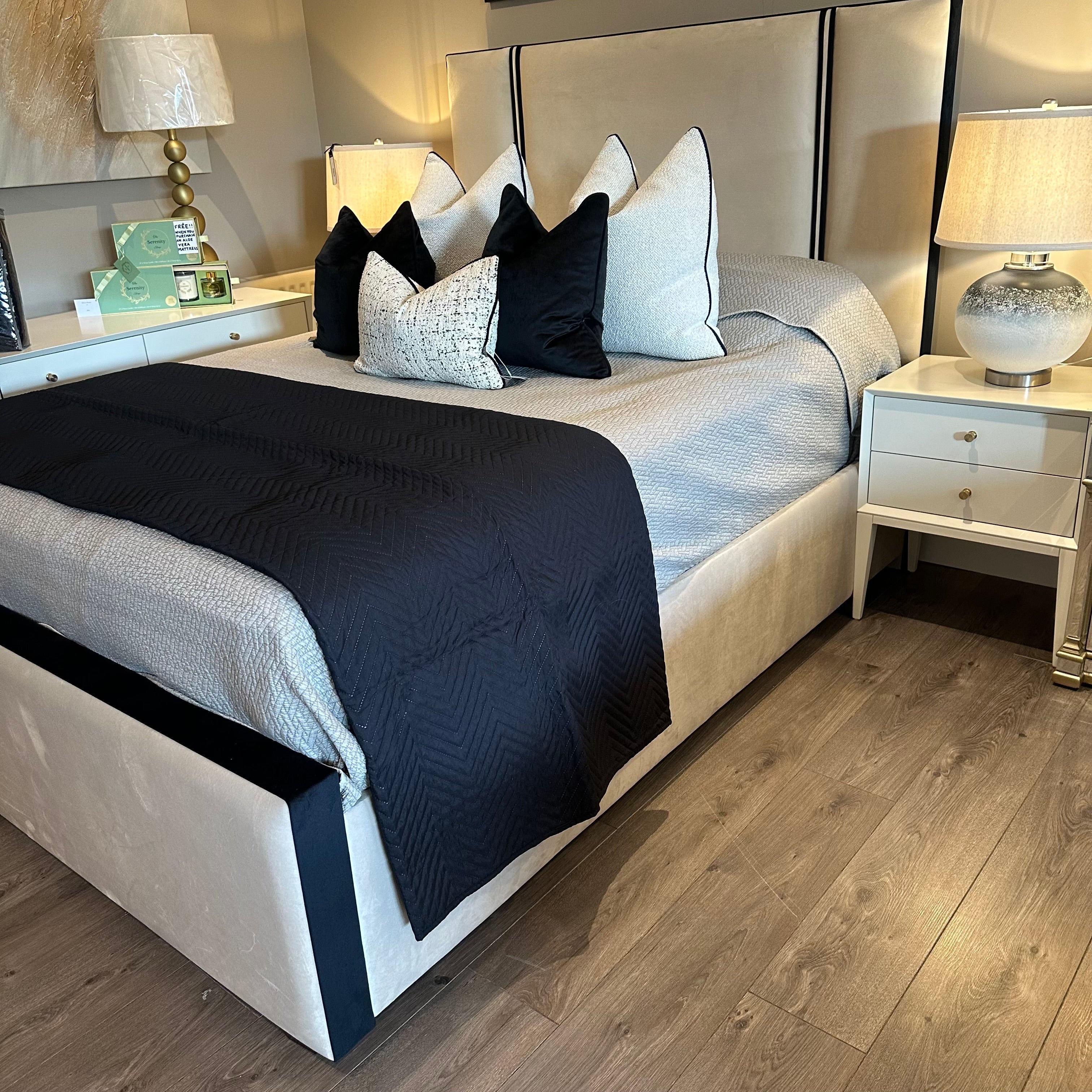 Veda custom made bed and headboard-Renaissance Design Studio