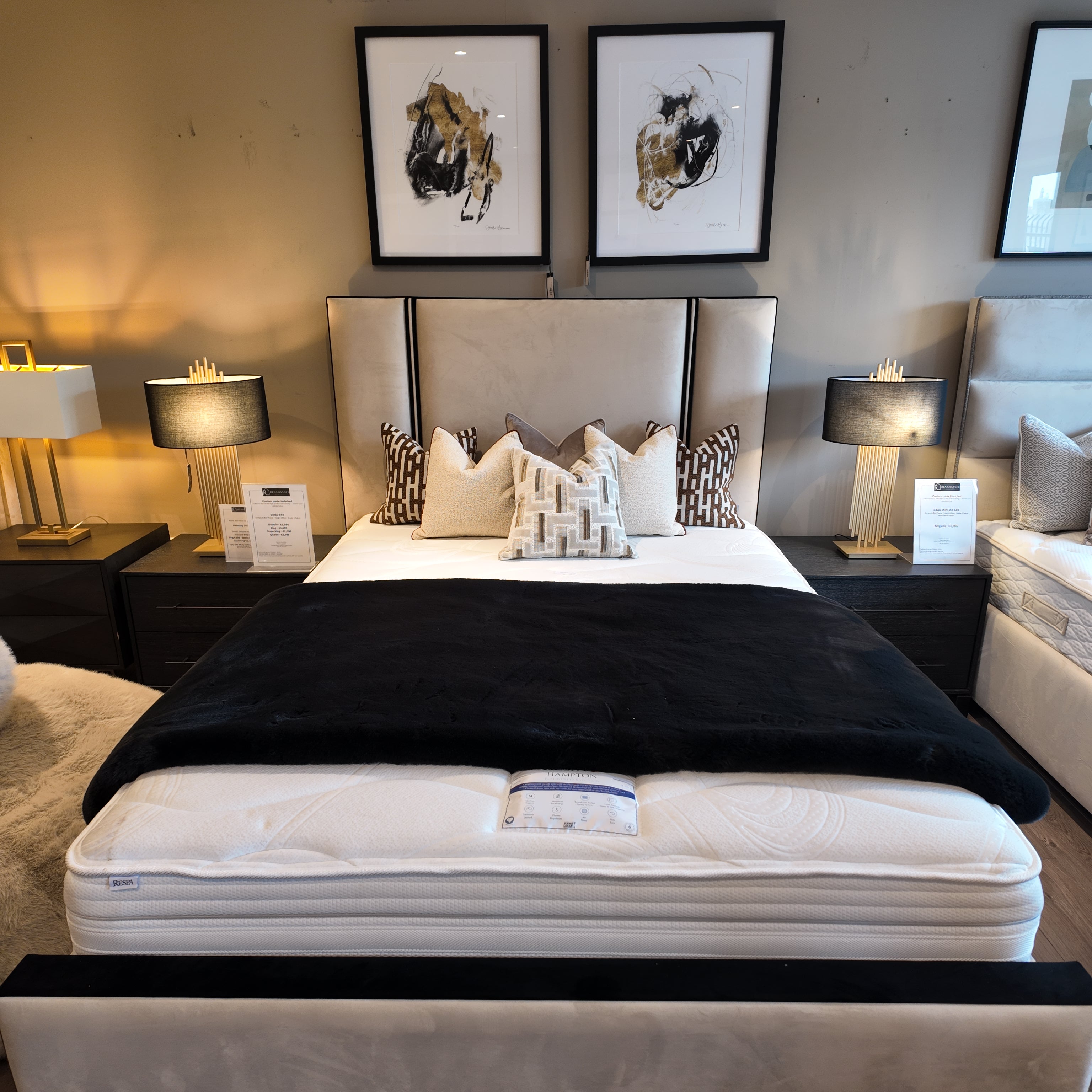 Veda custom made bed and headboard-Renaissance Design Studio