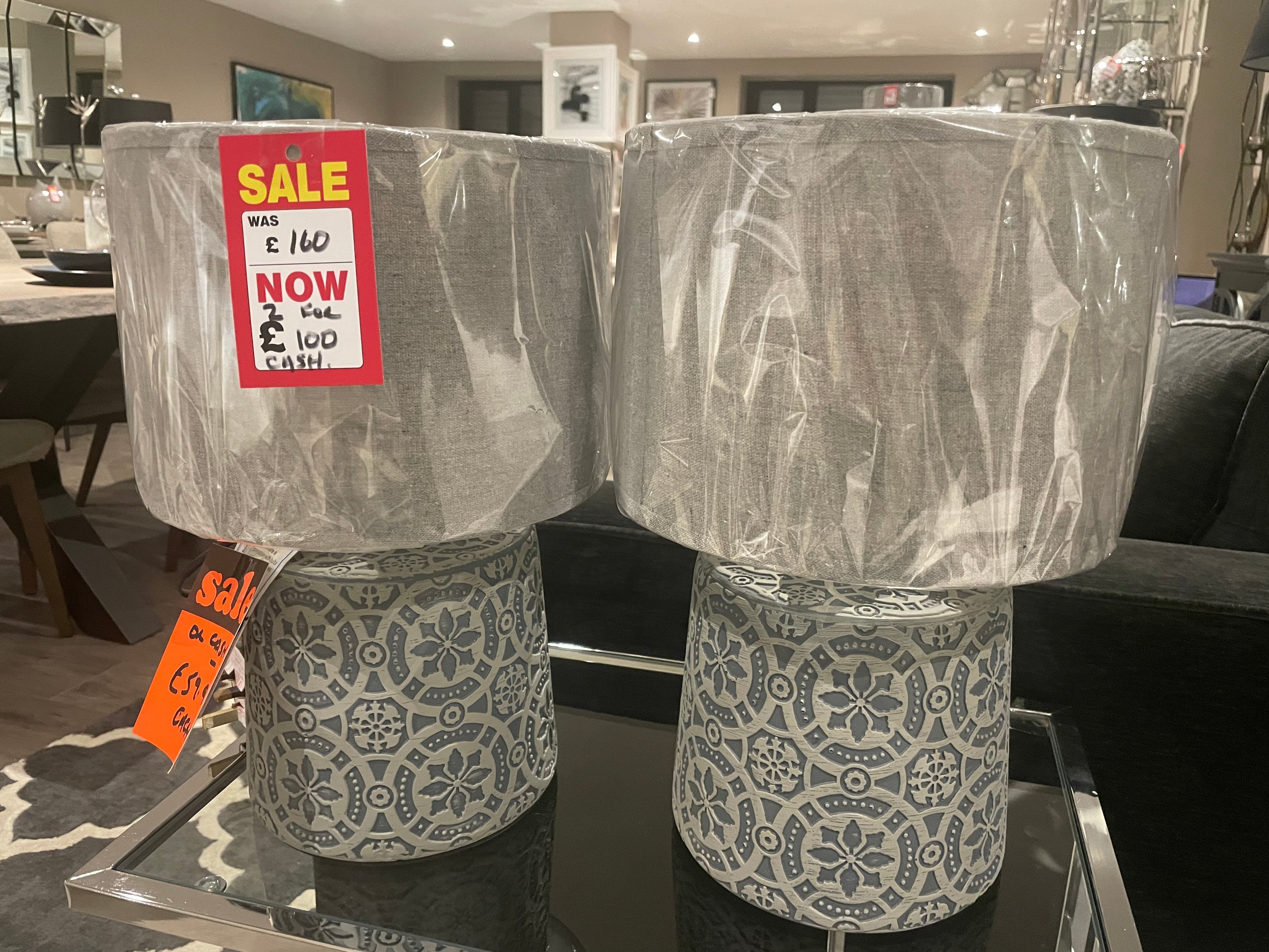 Vedder Grey Concrete Lamps set of 2 reduced ex display-Renaissance Design Studio