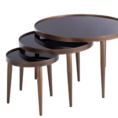 Venice Coffee Table set of 3 in antique brass