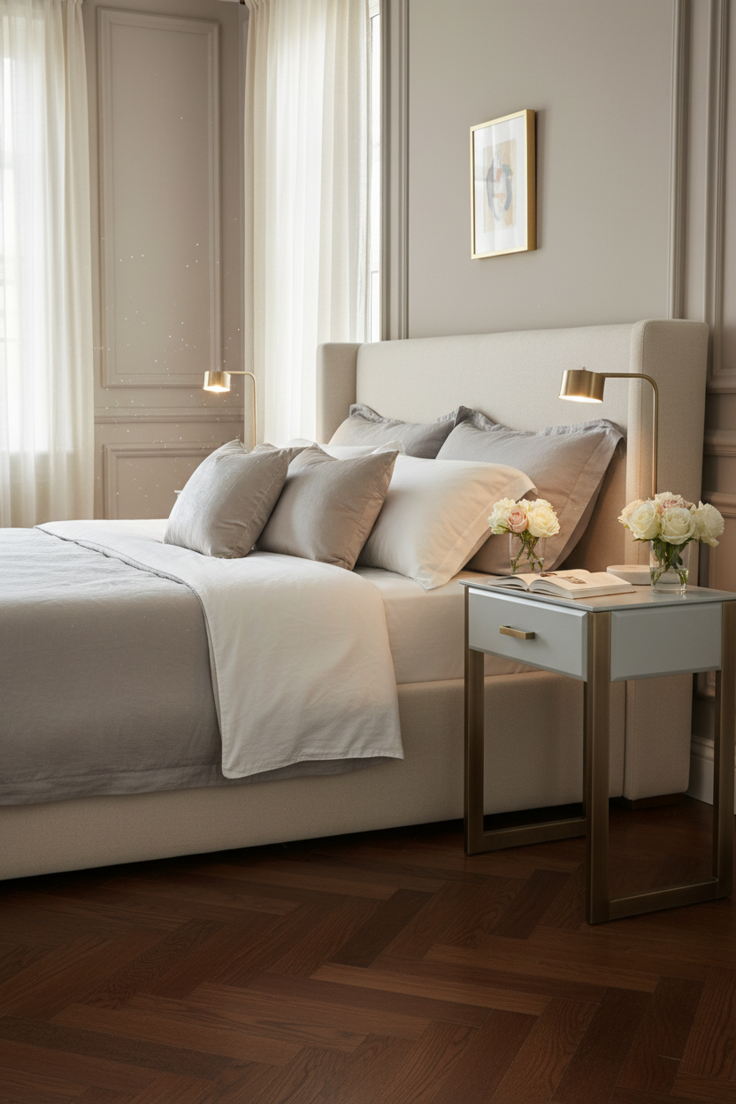 Verity Designer side tables with bronzed brass legs by RV ASTLEY Reduced