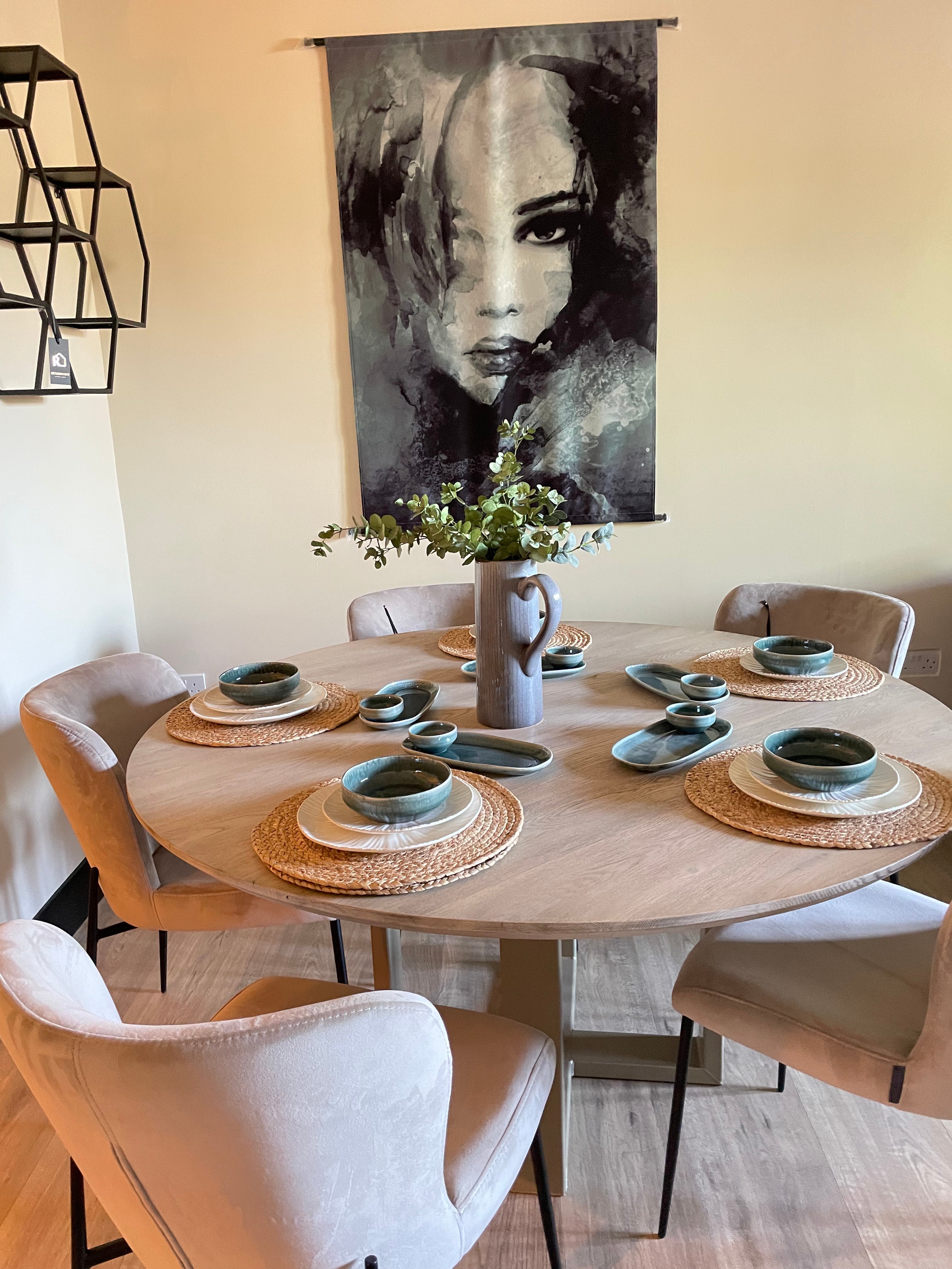 Versailles Solid Oak round table bespoke-Renaissance Design Studio
