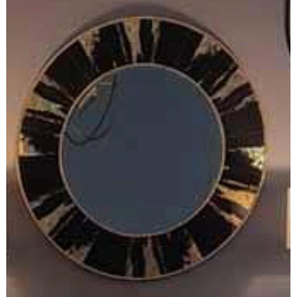 Vesna Round Mirror gold and black 100 cm-Renaissance Design Studio