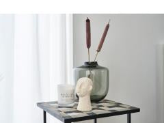 Villa Collection Daun Vase Dia. 20 x 21 cm Grey Glass-Renaissance Design Studio