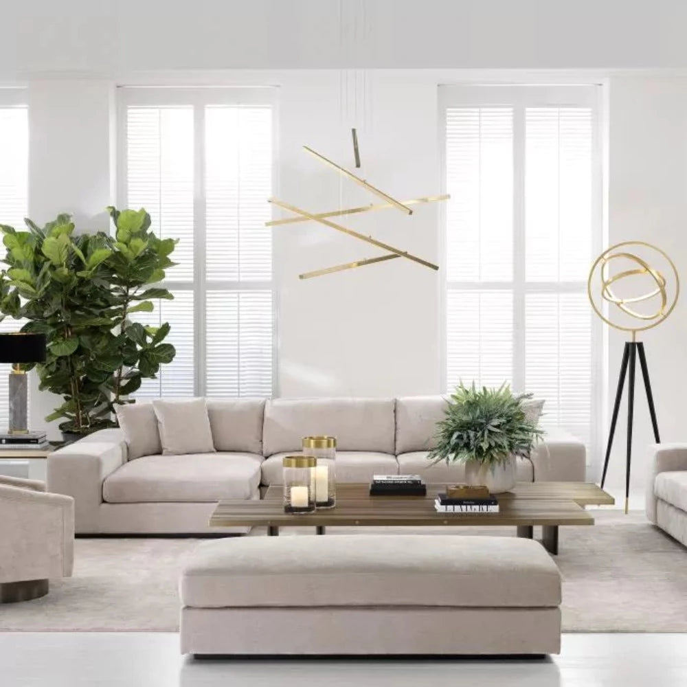 Vista grande Lounge Sofa with chaise to fit either side by Eichholtz-Sofa with chaise-Renaissance Design Studio