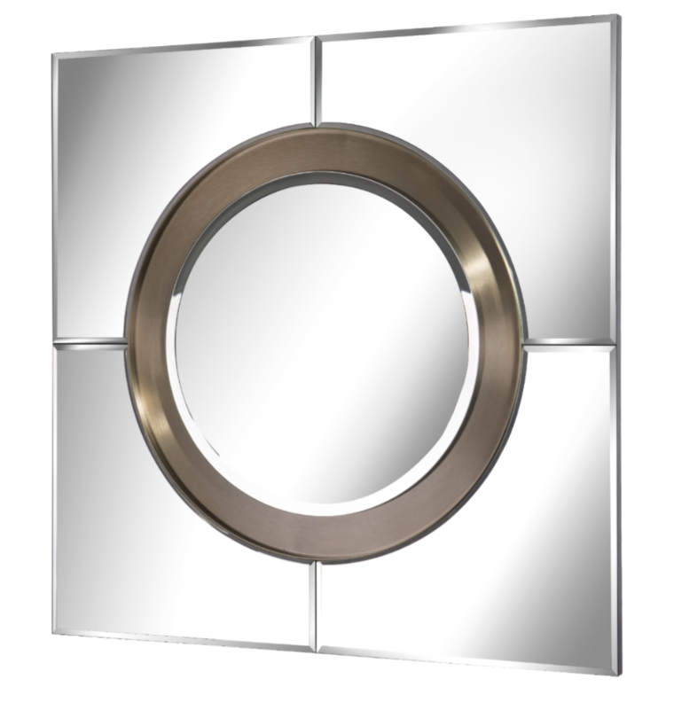 Viterbo Designer Brushed Brass Mirror 100cm-Renaissance Design Studio