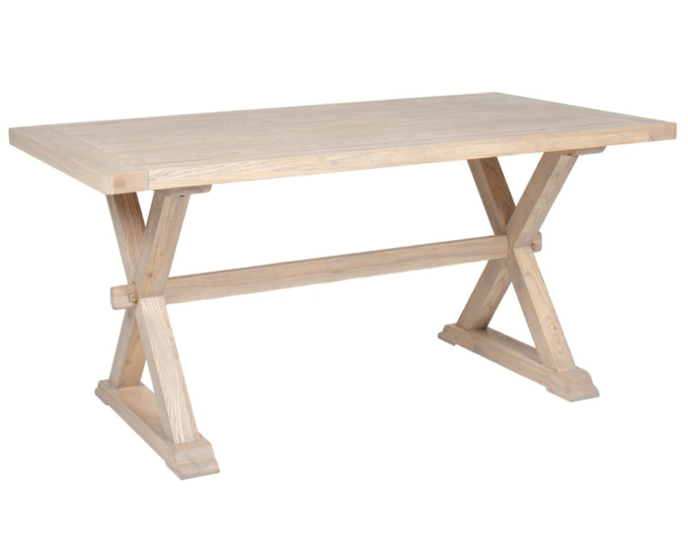 Vivian White Oak hand painted dining table-Oak Dining Table-Renaissance Design Studio