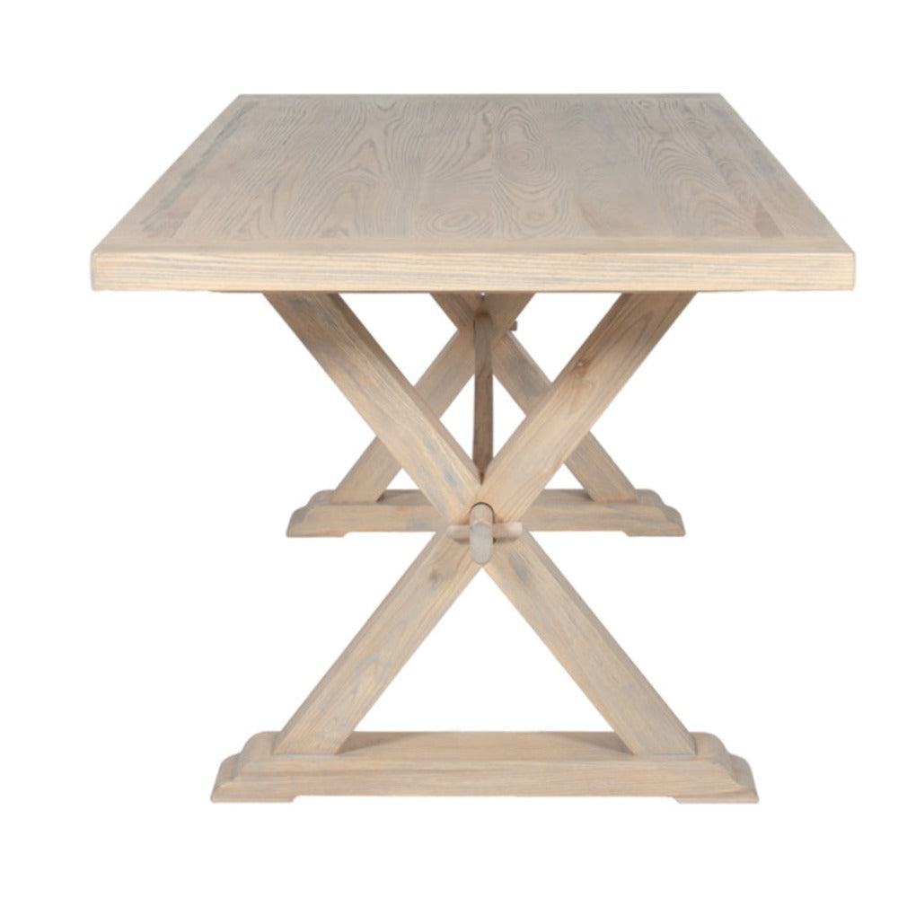 Vivian White Oak hand painted dining table-Renaissance Design Studio