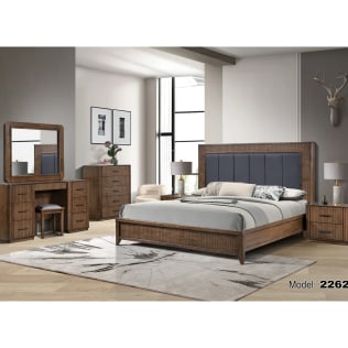 Vivian wooden feature bed with leather feature-Renaissance Design Studio