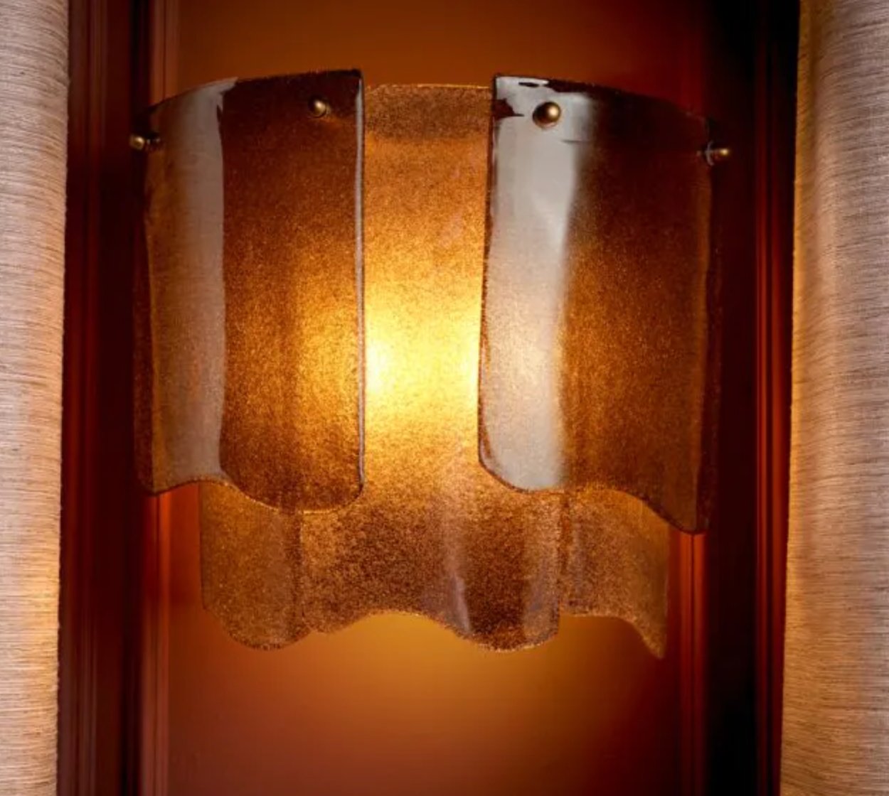 Wall Lamp Asinara Antique brass finish | smoke glass by Eichholtz-Renaissance Design Studio