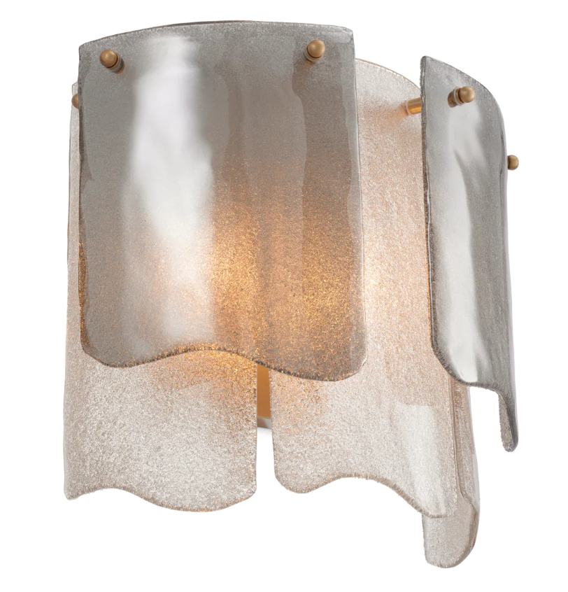 Wall Lamp Asinara Antique brass finish | smoke glass by Eichholtz-Renaissance Design Studio