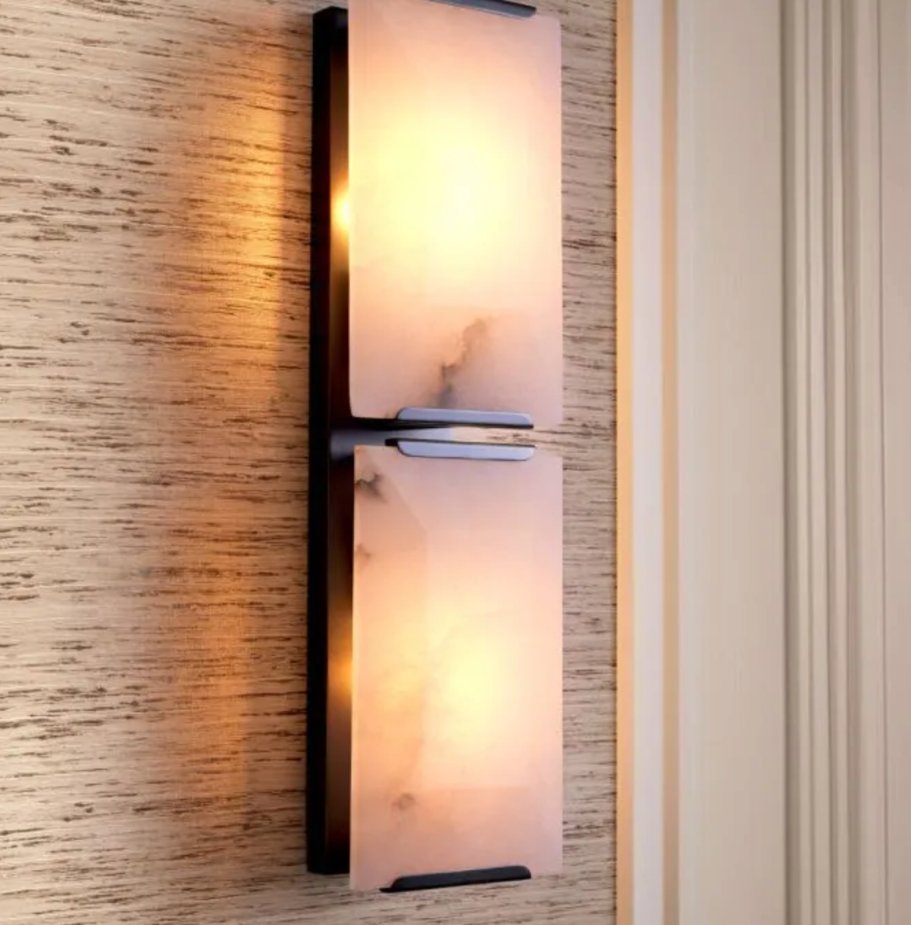Wall Lamp Ortiz Bronze highlight finish w alabaster by Eichholtz-Renaissance Design Studio