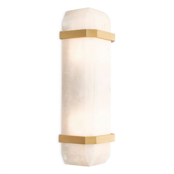 Wall Lamp Pandora Antique brass finish w alabaster by Eichholtz-Renaissance Design Studio