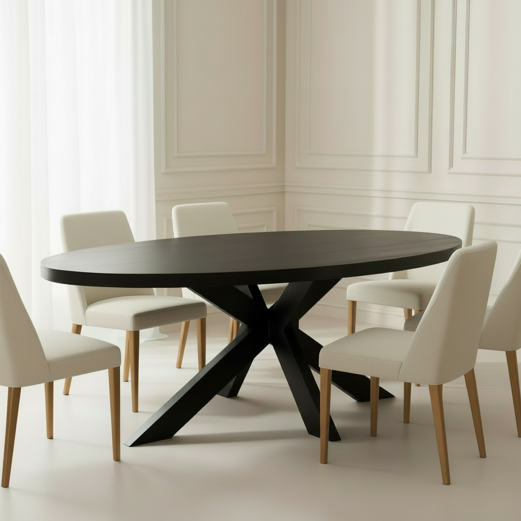 Walsh Black Oval X-Large Dining Table-Renaissance Design Studio