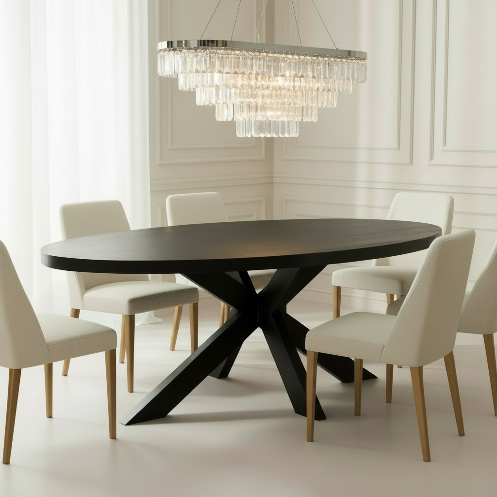 Walsh Black Oval X-Large Dining Table-Renaissance Design Studio