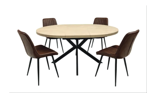 Walton 1.2m 1.60 Round extendable to Oval dining table-Renaissance Design Studio
