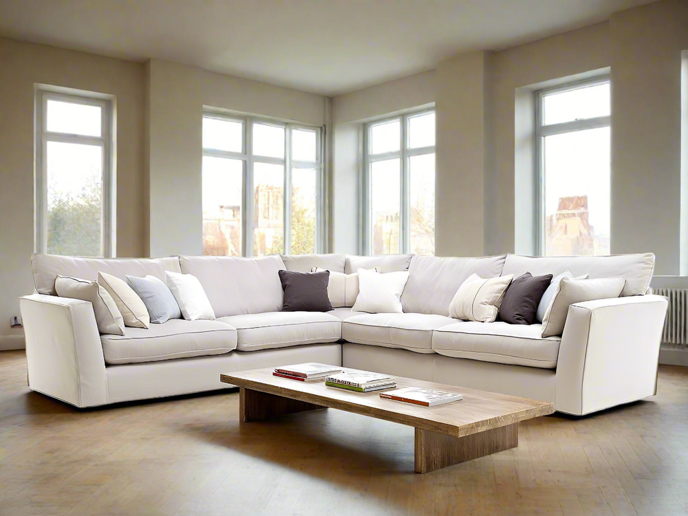 Westbridge XL Maxwell modular cushy large corner sofa by westbridge with upgrade fabric at reduced price Westbridge