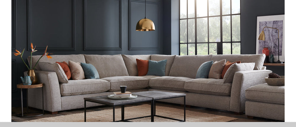 Westbridge XL Maxwell modular cushy large corner sofa by westbridge with upgrade fabric at reduced price Westbridge
