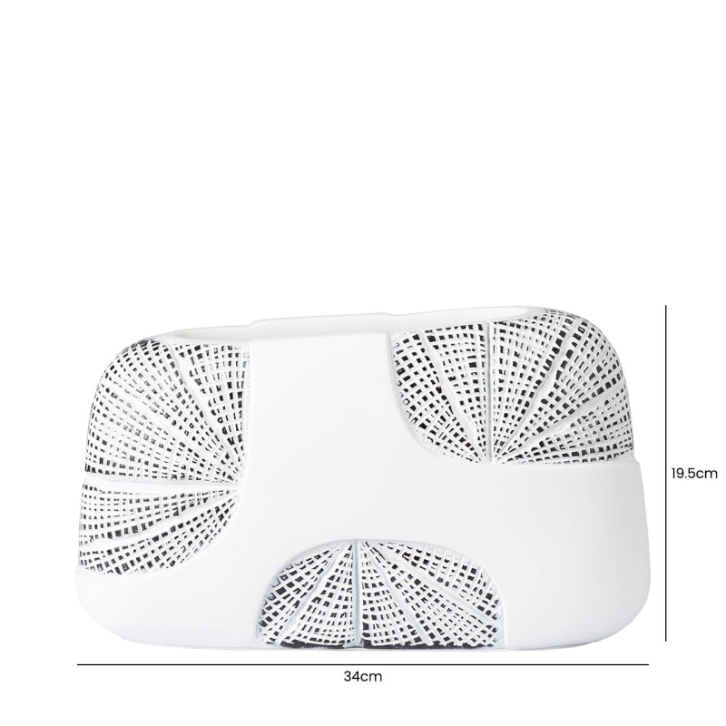 White and gold Polyresin vase-vase-Renaissance Design Studio