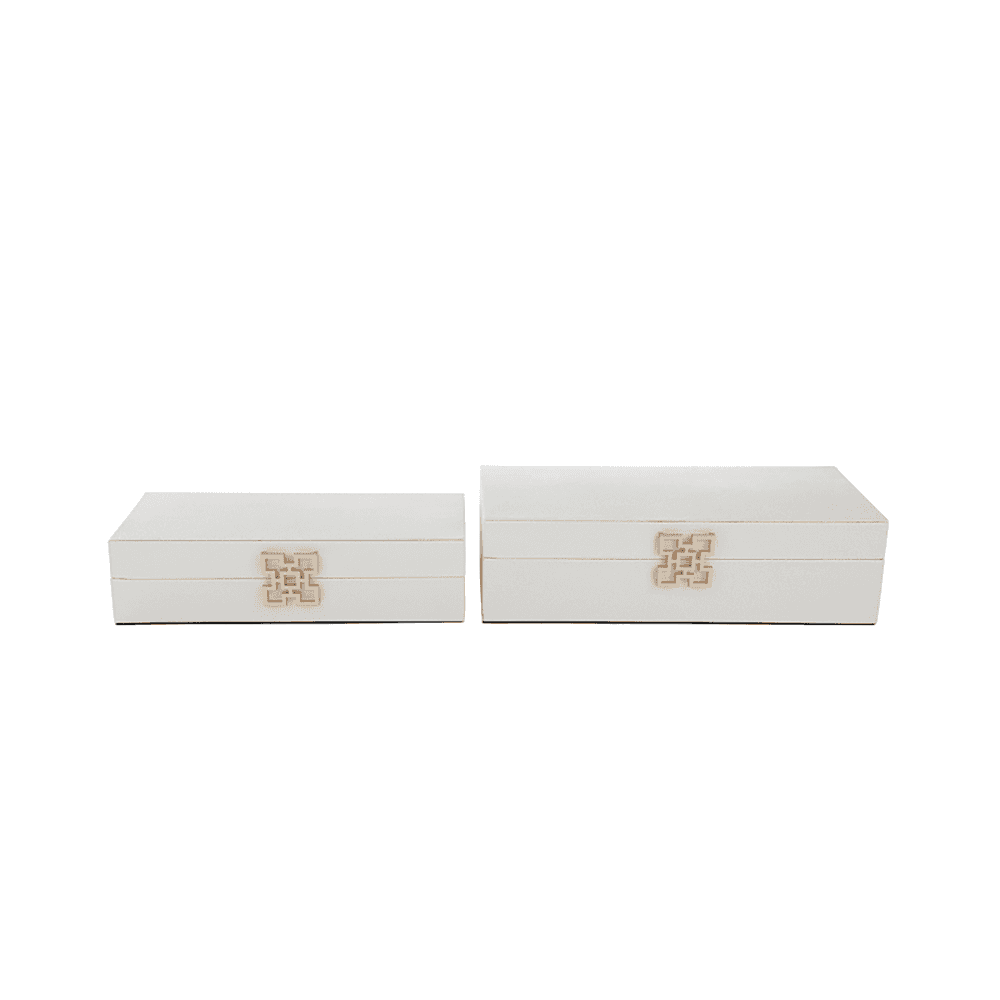 White Jewellery Box Set of 2-Renaissance Design Studio