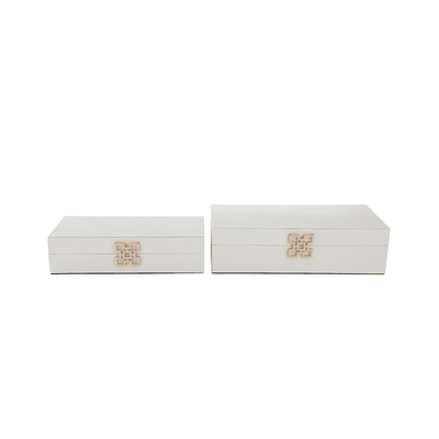 White jewellery box set of 2