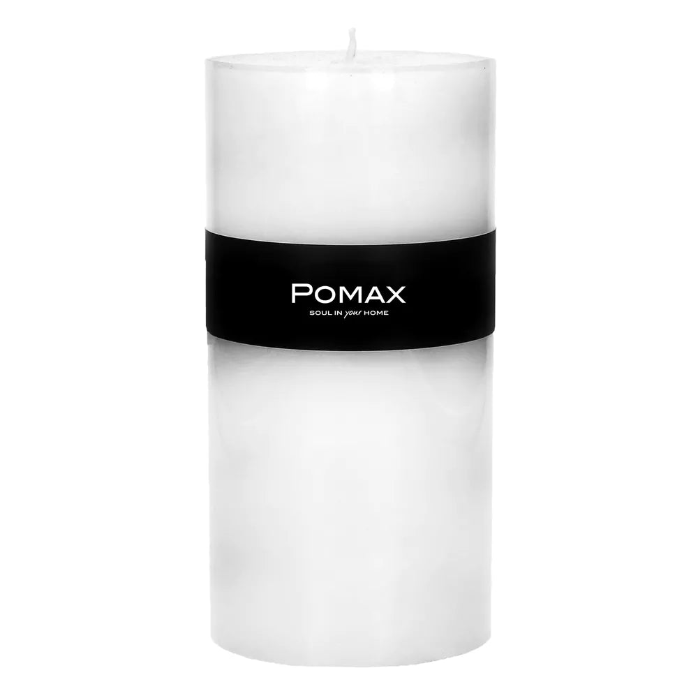 X large Pomax puma White Candle burns 140 hrs 10 x 20 cm-Renaissance Design Studio