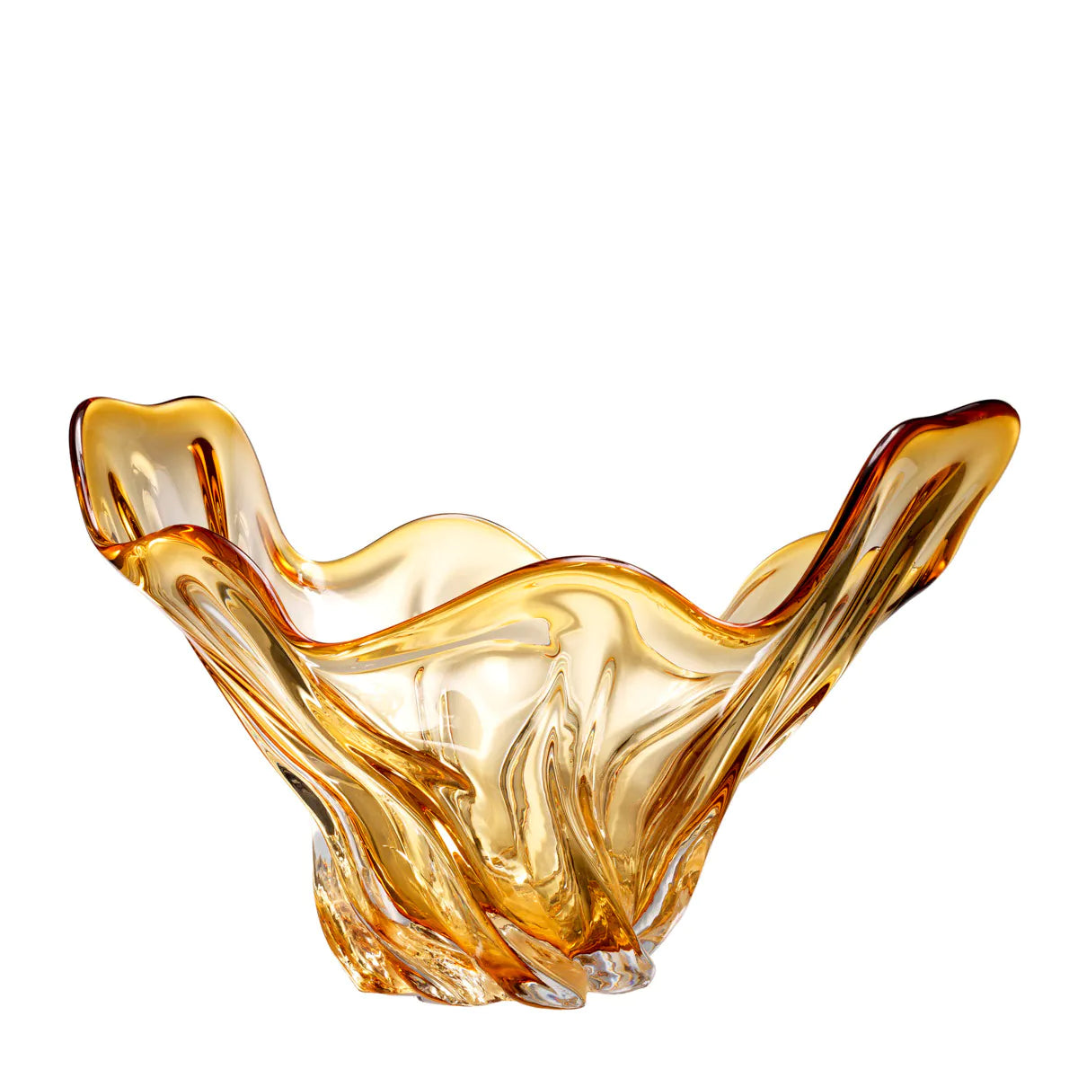 Yellow handblown Glass bowl sculpture by Eichholtx reduced over 20%-Renaissance Design Studio