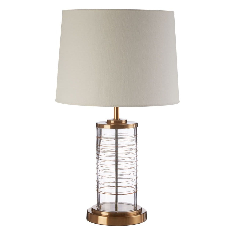Zella table lamp in gold with off white shade REDUCED-Renaissance Design Studio