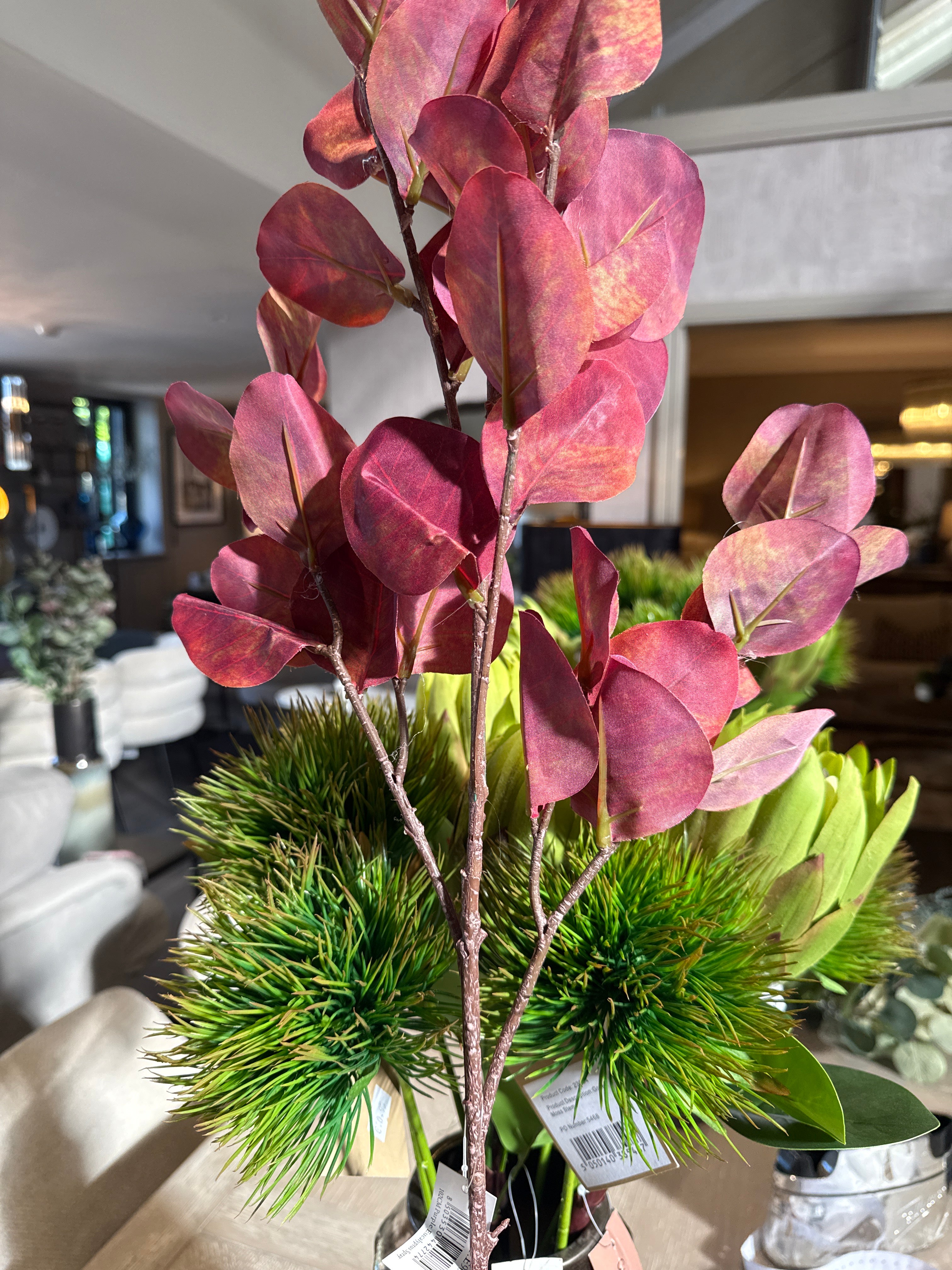 Purple eucalyptus leaf stem 102 cm