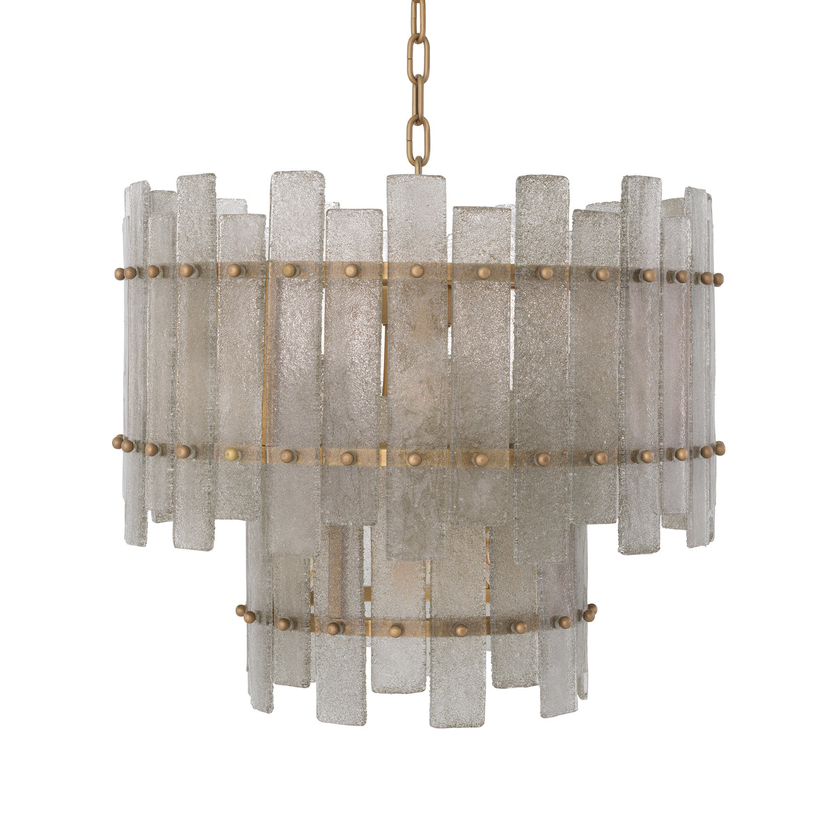 Chandelier Caprera Antique brass finish | hand blown glass by Eichholtz