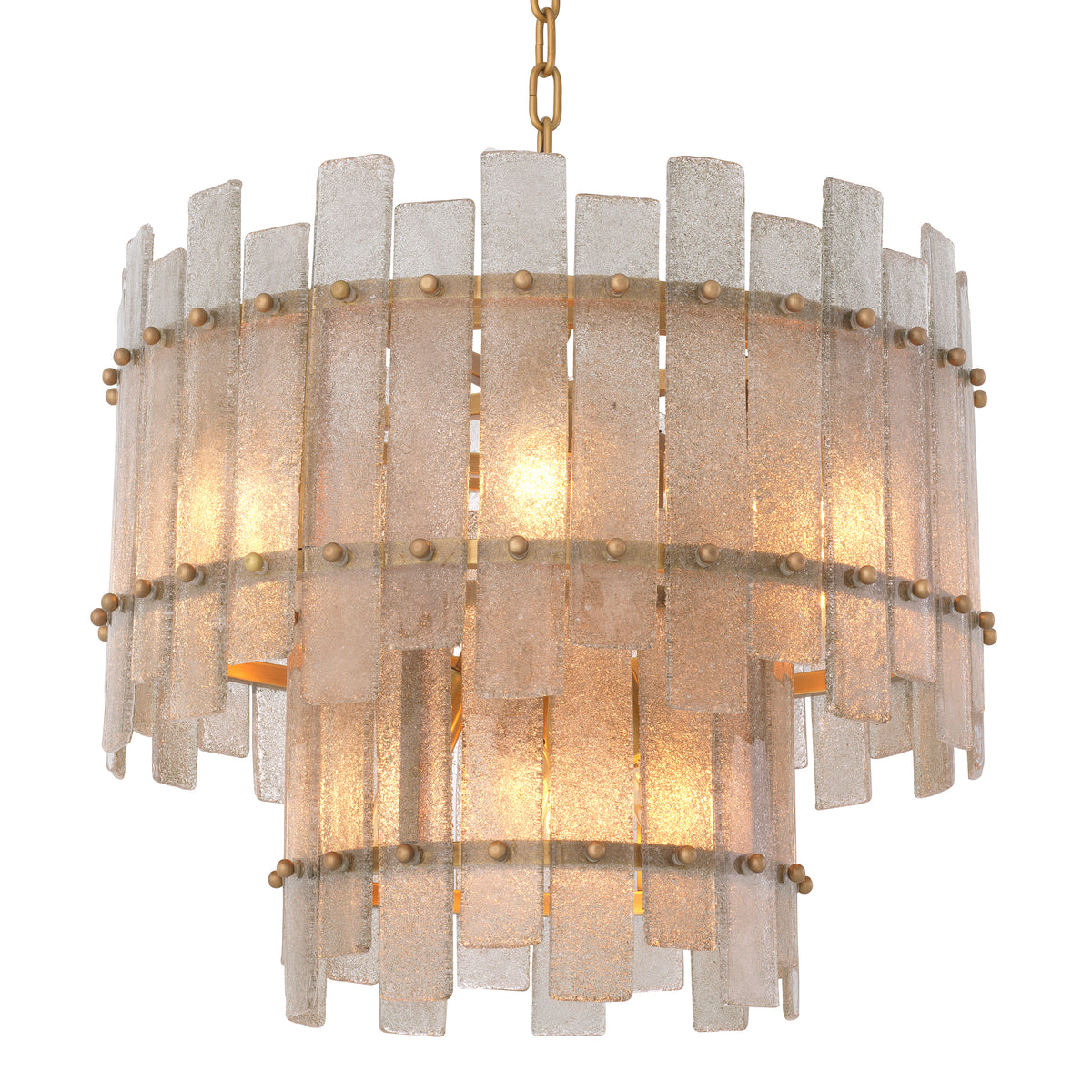 Chandelier Caprera Antique brass finish | hand blown glass by Eichholtz by Eichholtz