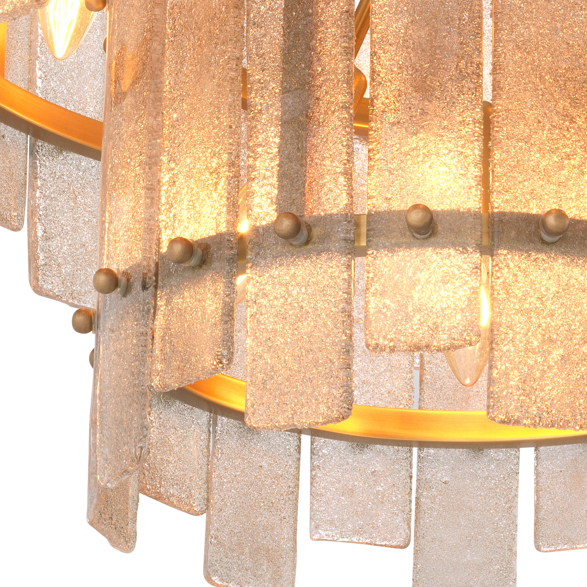 Chandelier Caprera Antique brass finish | hand blown glass by Eichholtz