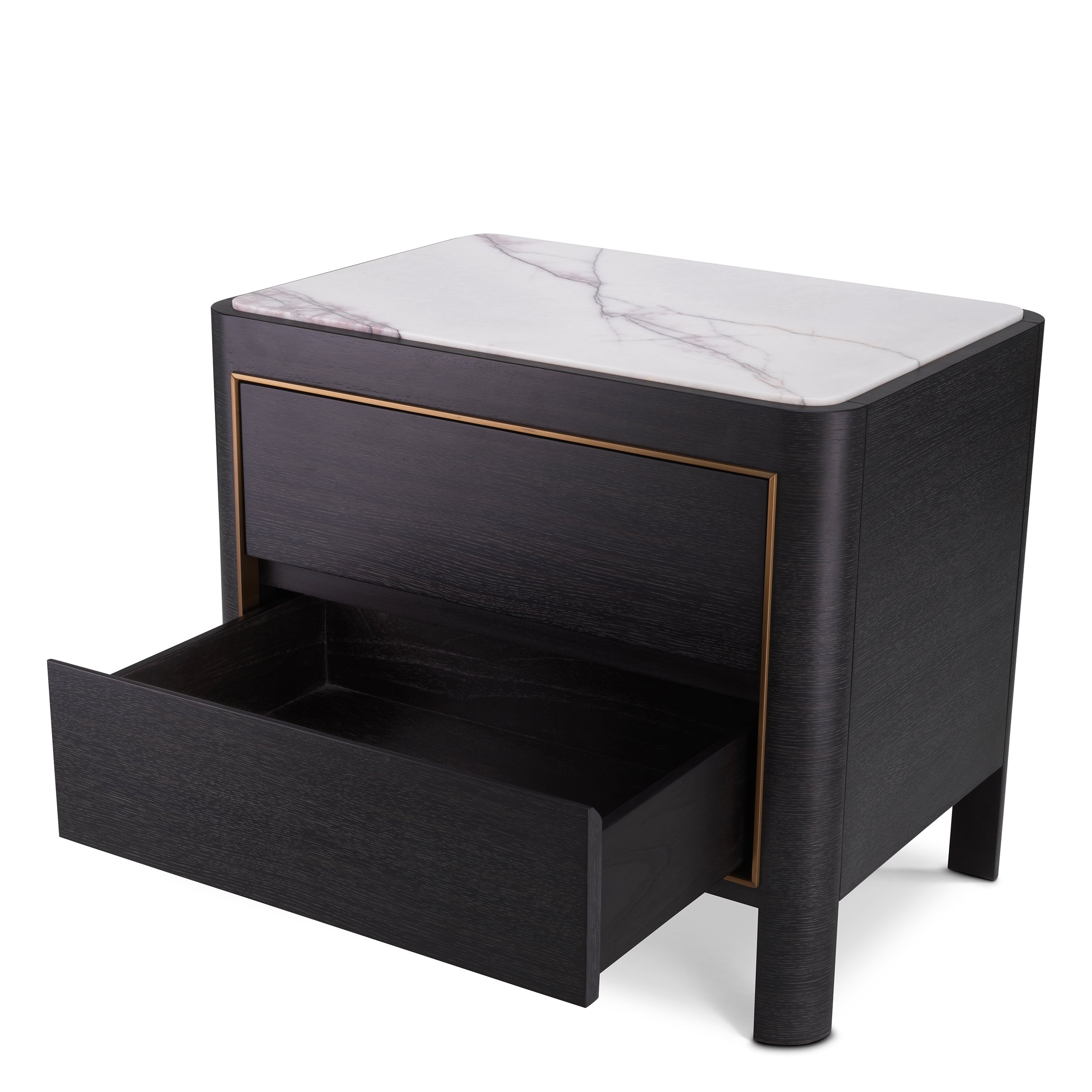 Corazon charcoal grey bianco lilac marble Nightstand by Eichholtz by Eichholtz
