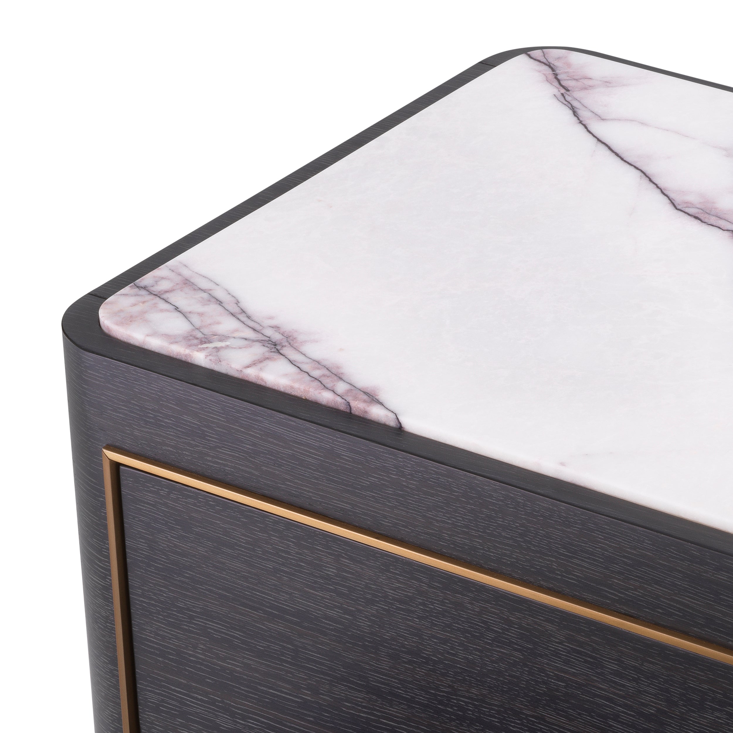 Corazon charcoal grey bianco lilac marble Nightstand by Eichholtz by Eichholtz