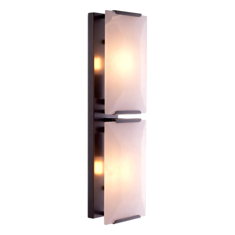 Wall Lamp Ortiz Bronze highlight finish w  alabaster by Eichholtz