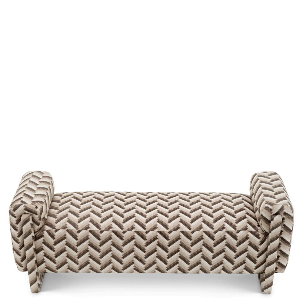 Bench Del Vale Chevron brown by Eichholtz.