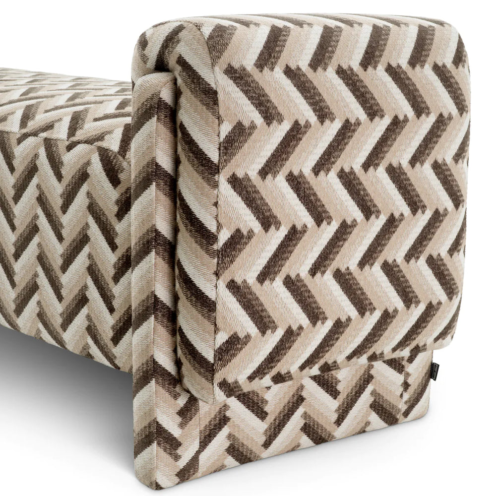 Bench Del Vale Chevron brown by Eichholtz.