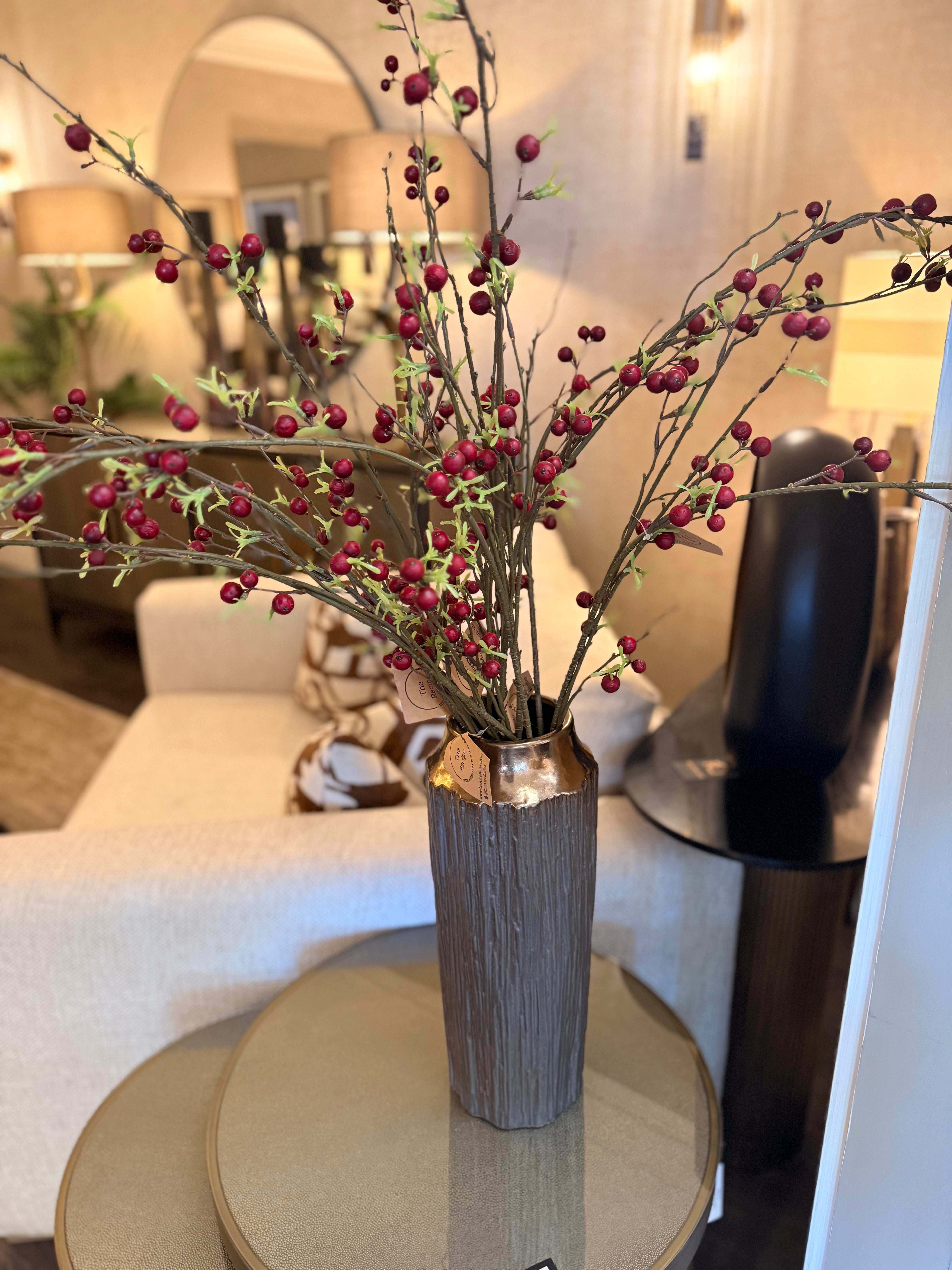 Mica textured brown bronze Vase - REDUCED . Collect only-Vase-Renaissance Design Studio