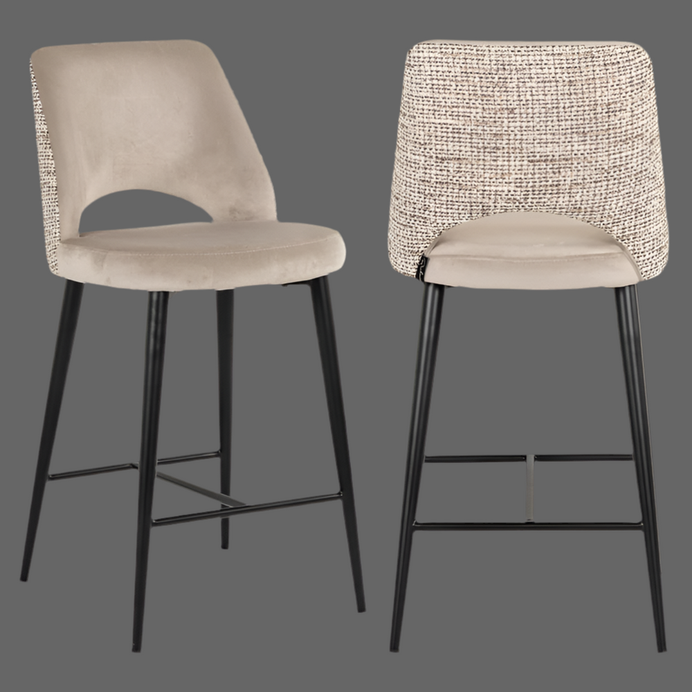 Tabitha designer trendy nature Counter stool with twin fabric
