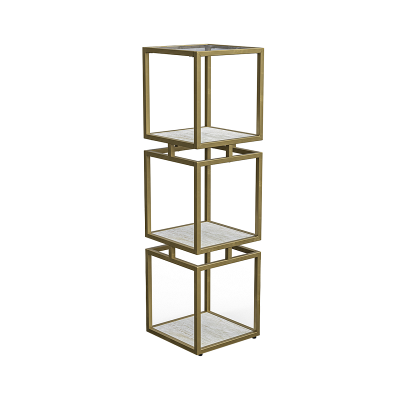 3 Tier Display Stand Gold In Cream Sale Special-Renaissance Design Studio