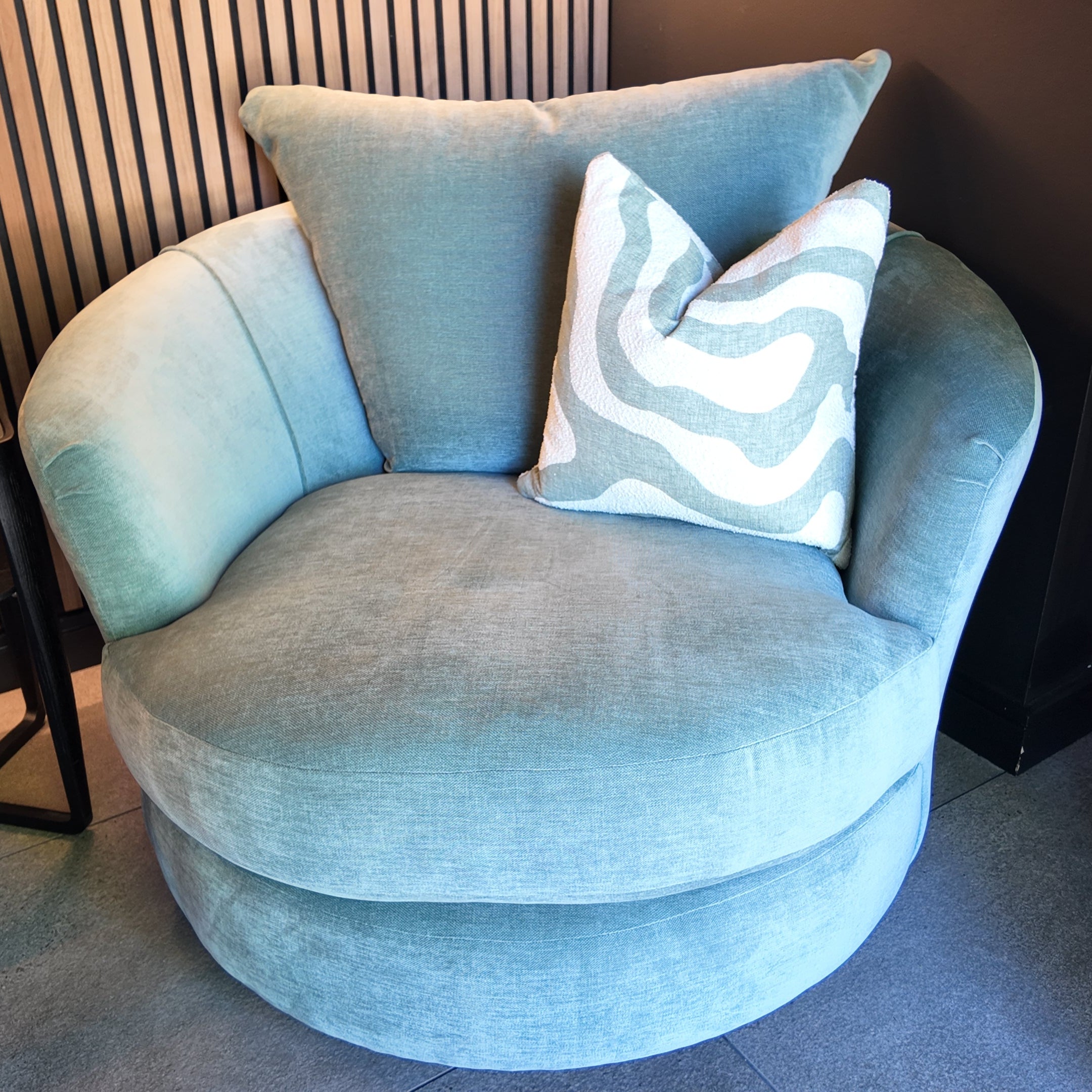 Metro Swivel Chair Dusk Jade Midi Size by Whitemeadow
