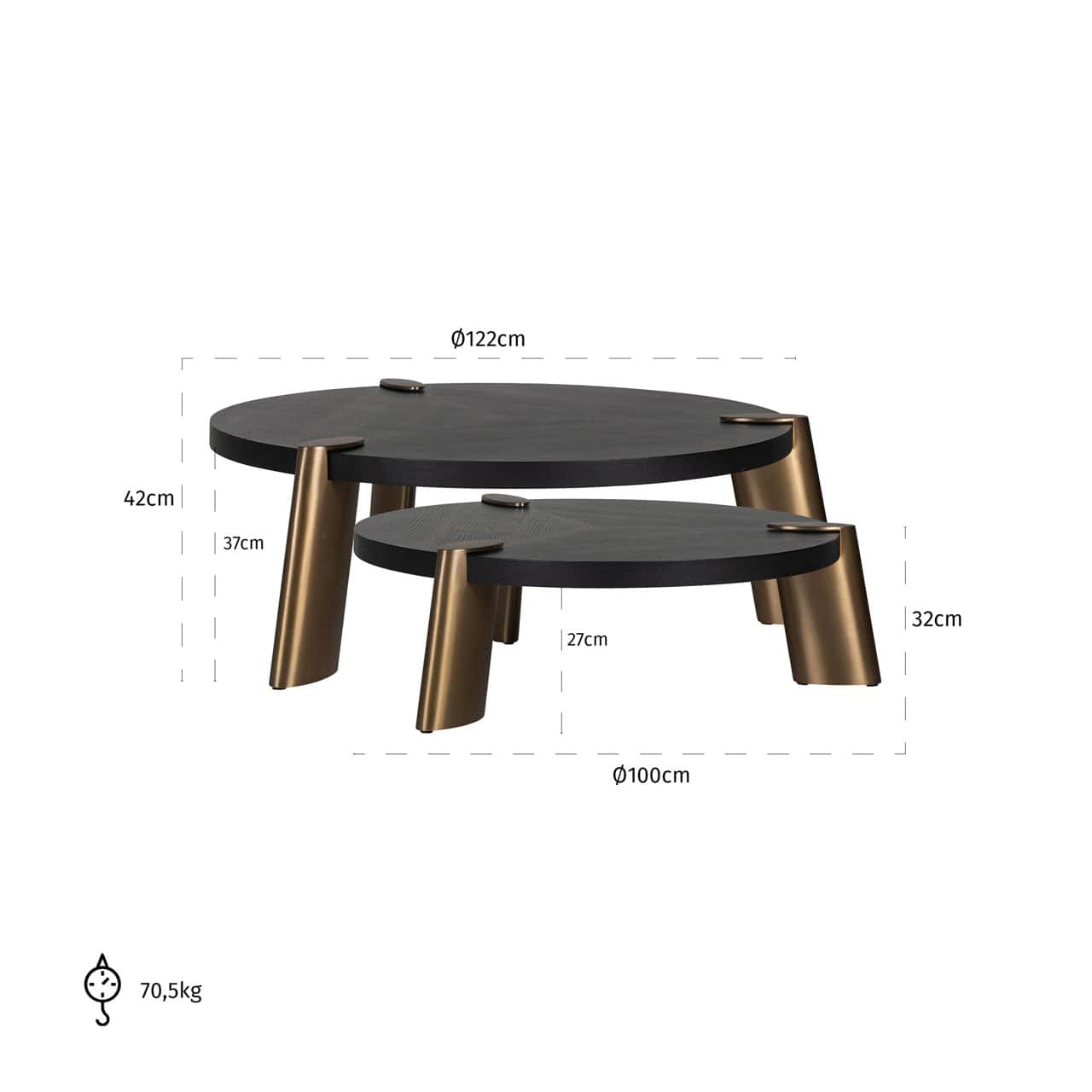 Brody Charcoal Coffee Table by Alexander Jones