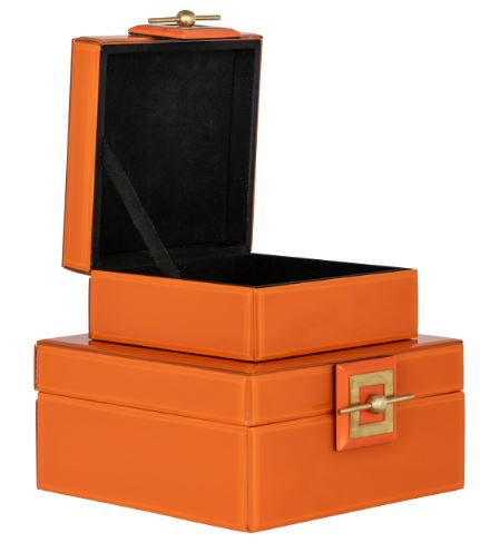 Storage Box Bodine orange small REDUCED by 10% by Renaissance Design Studio