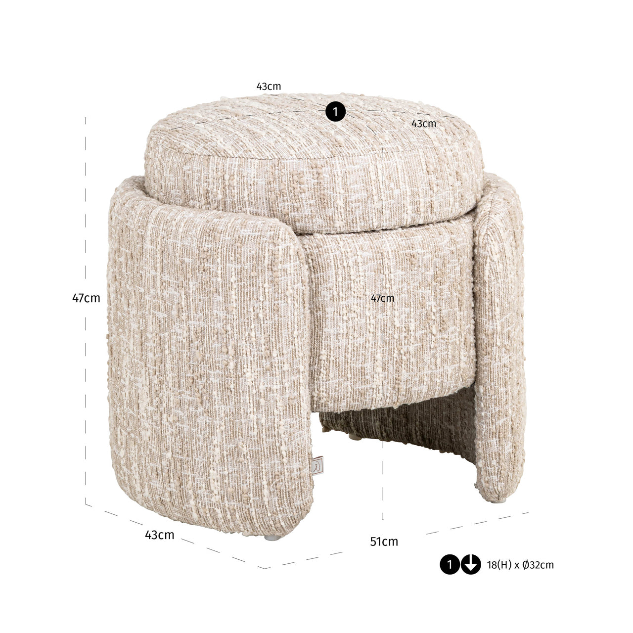 Cupid Pouffe/footstool
