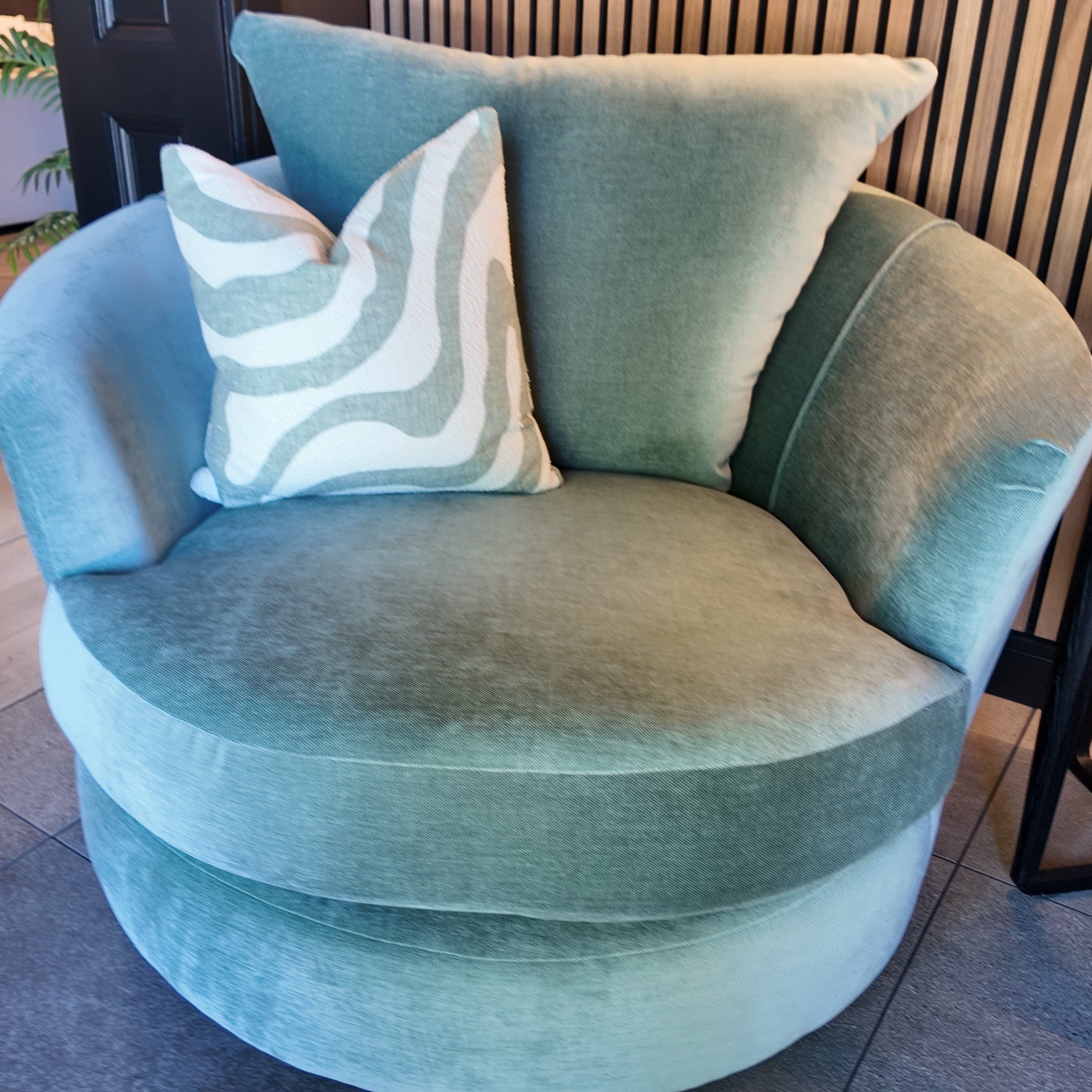 Metro Swivel Chair Dusk Jade Midi Size by Whitemeadow